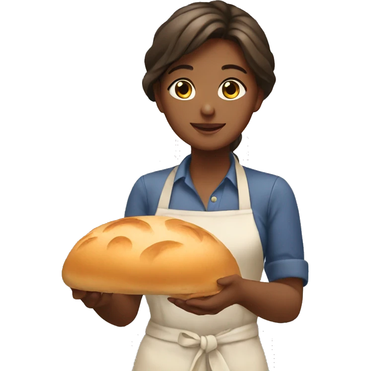 Girl baking bread emoji