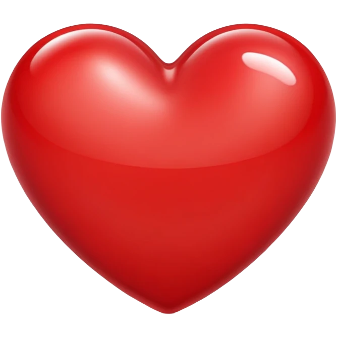 A smooth, glossy heart with soft reflections and rounded shape emoji