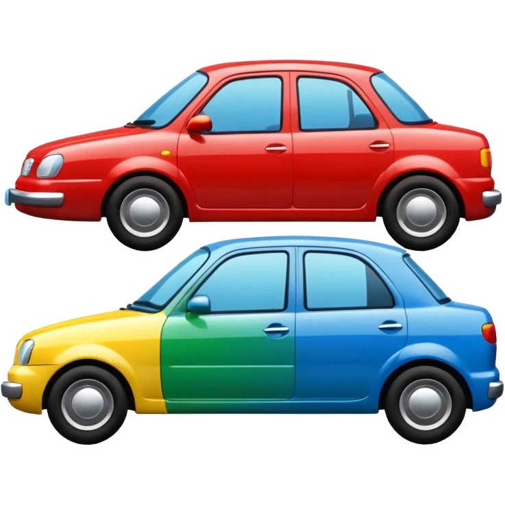 group of four cars emoji