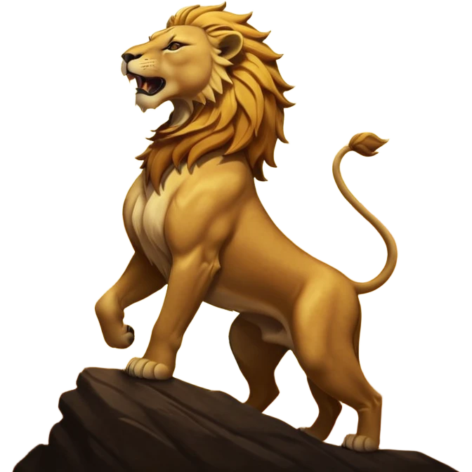 a lioness's silhouette roaring emoji