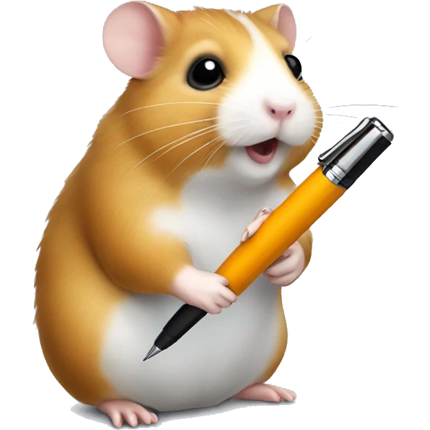 hamster holding a pen emoji