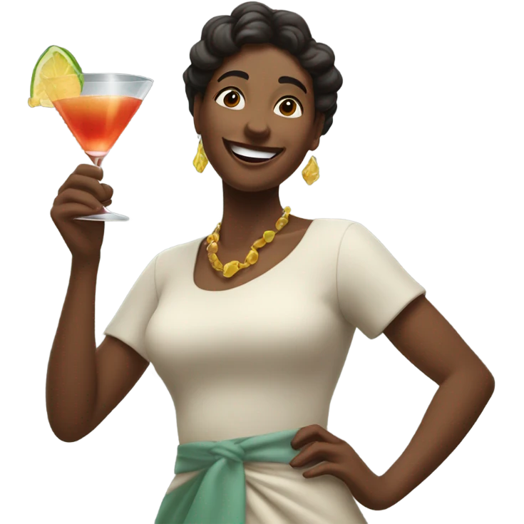 Woman dancing with drink emoji