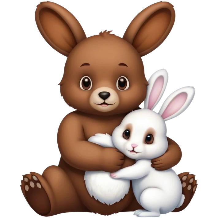 Bear holding a bunny emoji