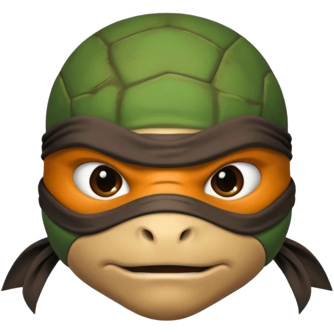 generate the face of a ninja turtle
Without showing teeth
It can't be green
maybe with a Nina mask instead of those stripes emoji