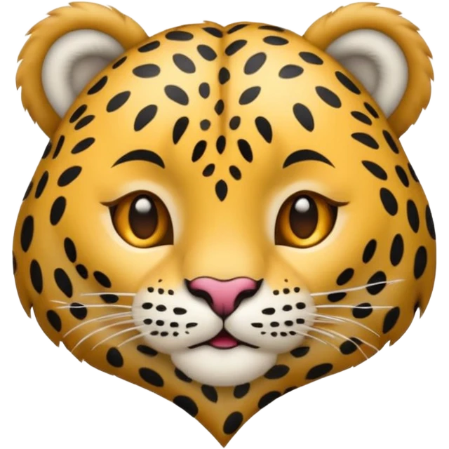 Emoji corazón con estampado de leopardo blanco  emoji