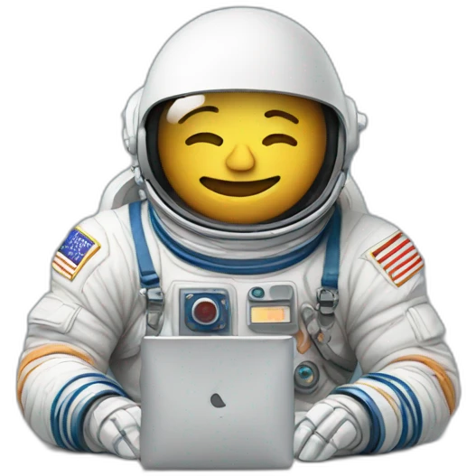 Astronaut on a computer emoji