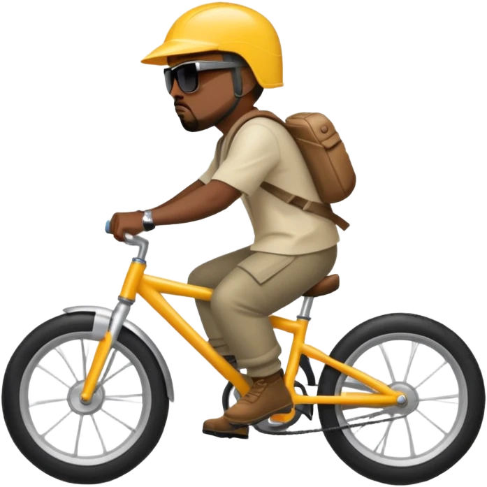 Kanye west wearing riding a bike  emoji