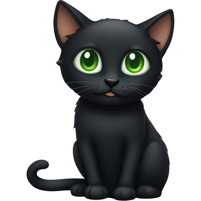 Black cat with green eyes emoji