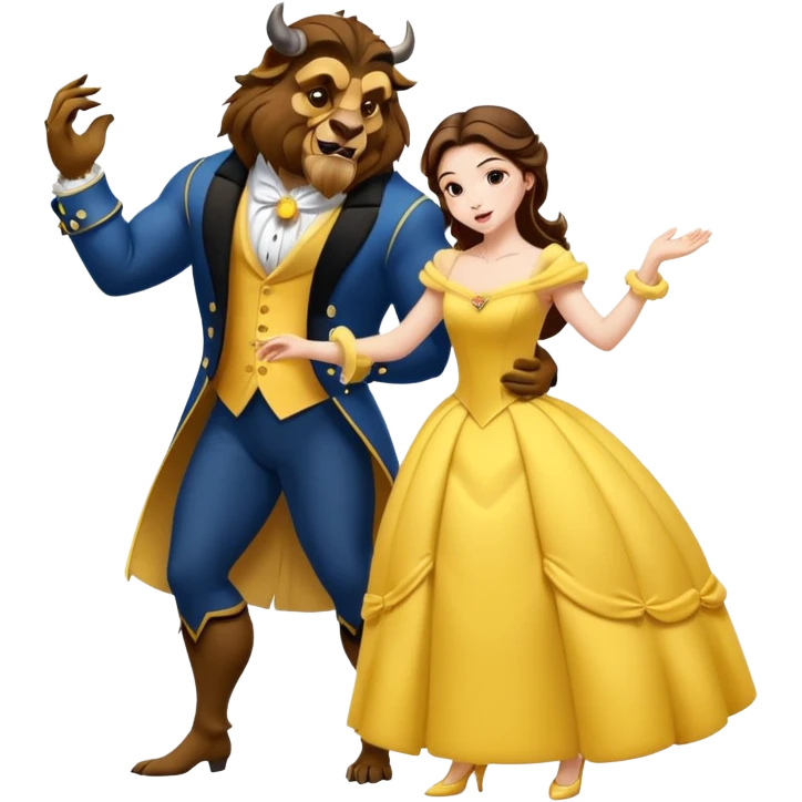 beauty and the beast dancing emoji