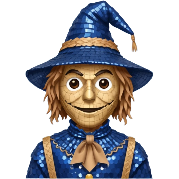 Scarecrow from The Wizard of Oz with dark blue sequin outfit emoji