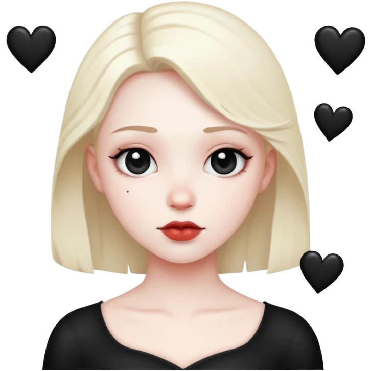 Love struck with black hearts emoji