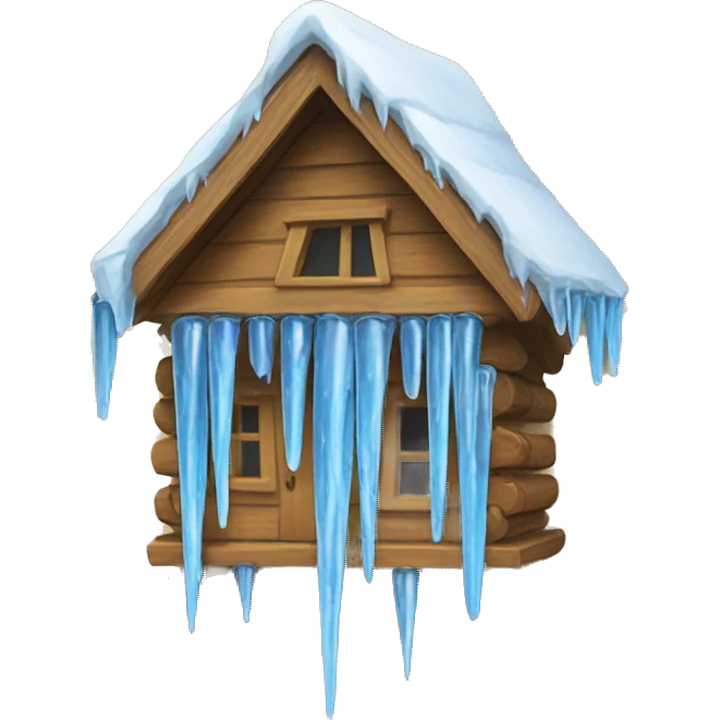 Icicles on a wooden house emoji