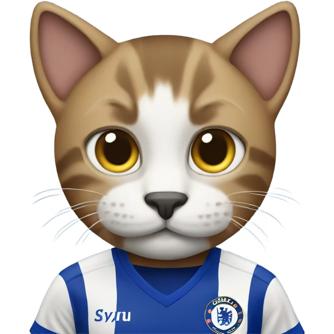 Cat with Chelsea jersey  emoji