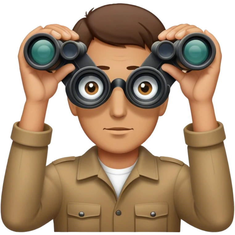 man looking through binoculars emoji