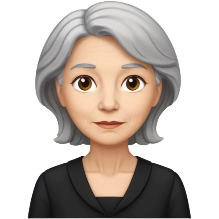 i need an image of a older woman named bonny who is a bind fund manager. where dark black professional dress with grey hair emoji
