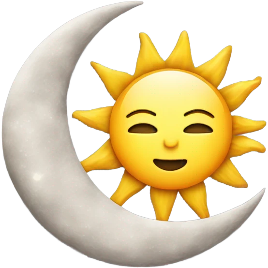 moon and sun with heart emoji