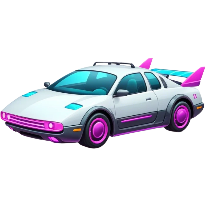 cyberpunk neon fly car emoji