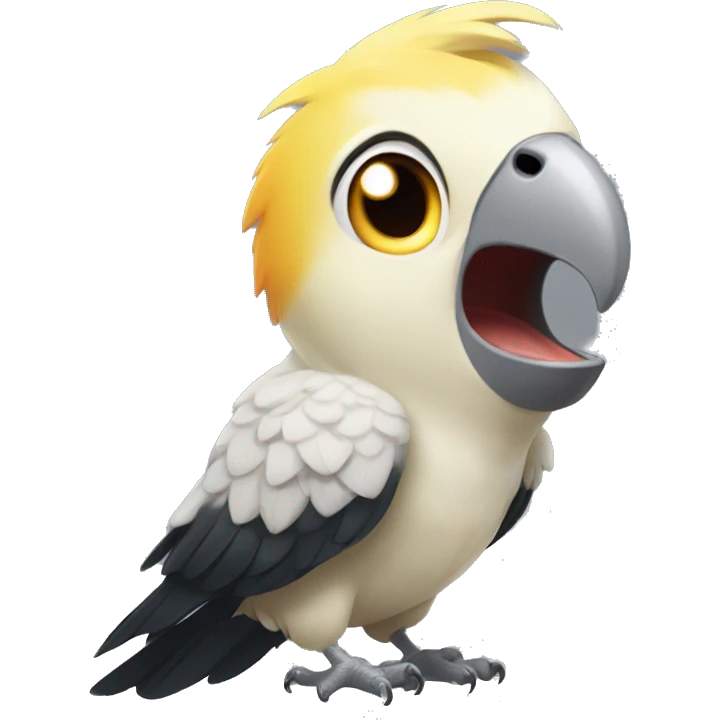 Cockatiel parrot screaming angry emoji