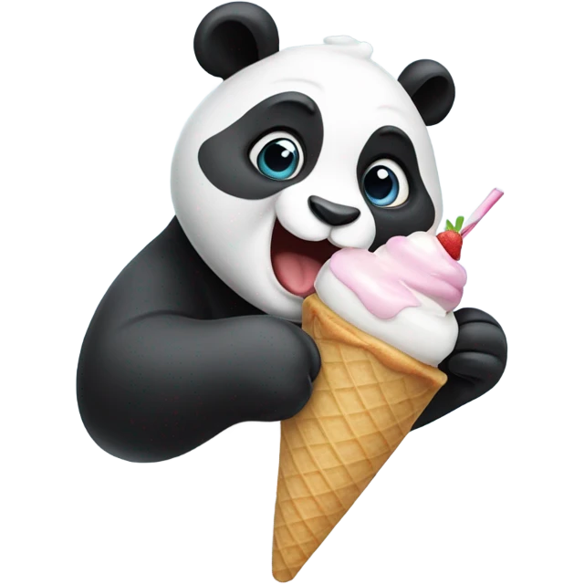 Panda eating ice cream emoji