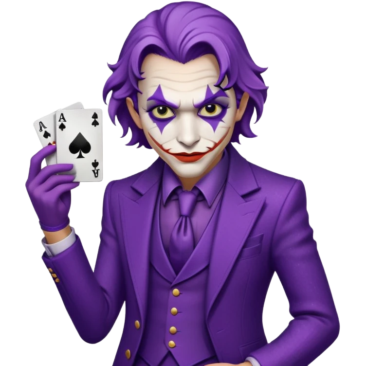 Glitter Purple and White Joker Gangster Card emoji