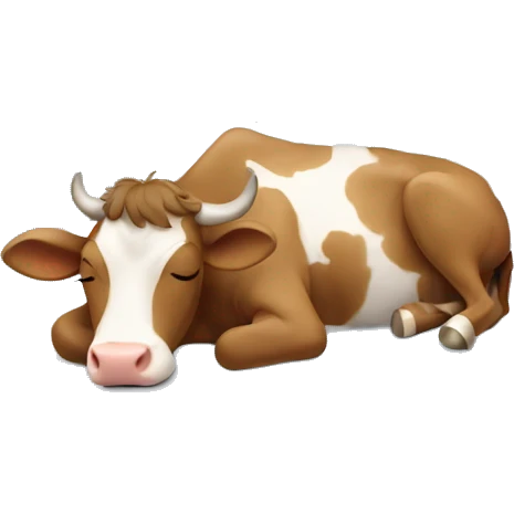 cow sleeping in a bed  emoji