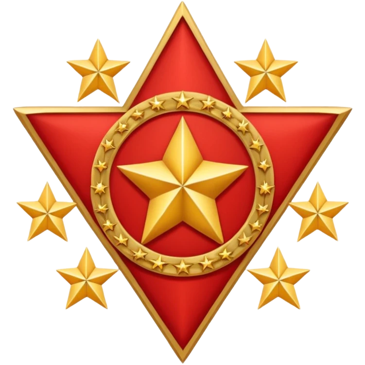 red 5 stars crest emoji