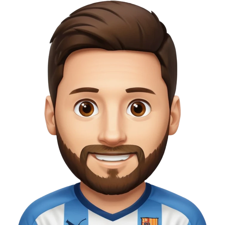 Lionel Messi with a beard emoji