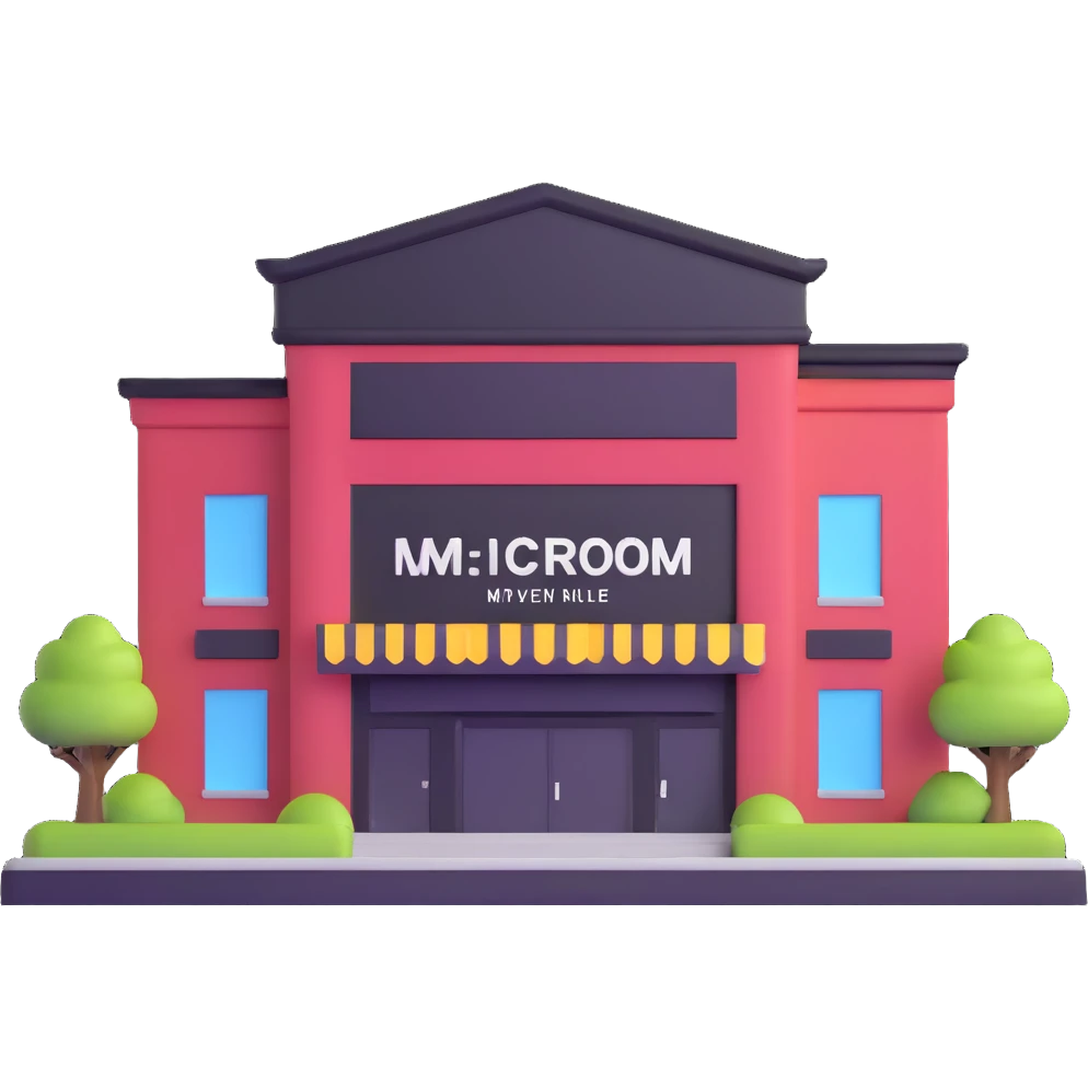 event venue, simple building with banners emoji