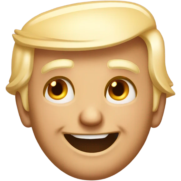 Donald Trump in love smiling with hearts in his eyes realistic emoji