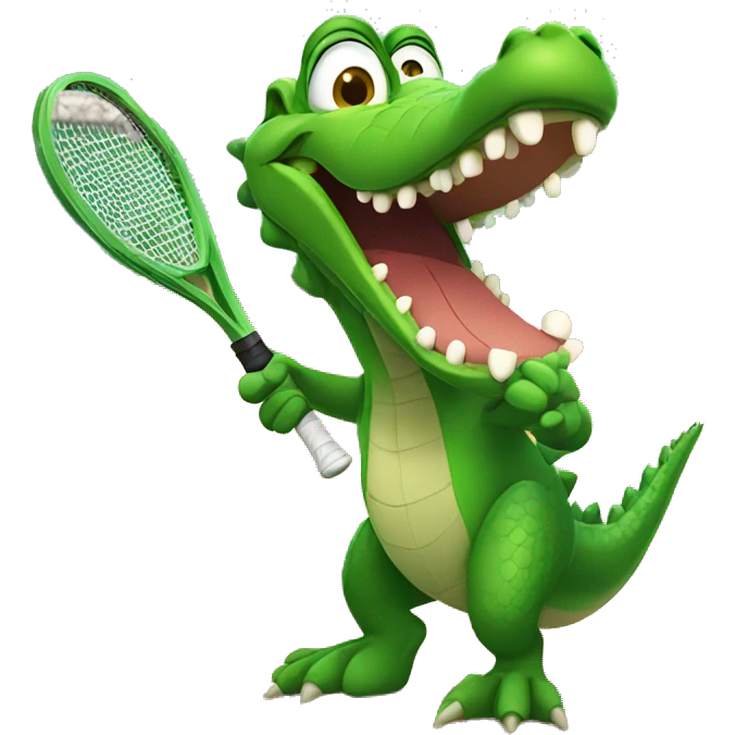 Alligator playing tennis emoji