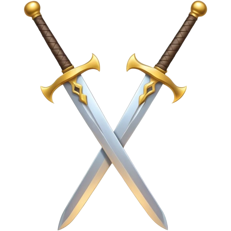 dual swords with gold hilts, emoji style, similar to the closed coffee cup emoji style emoji