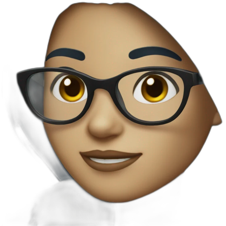dark blue eskimo girl with black hair smiling with sunglasses emoji
