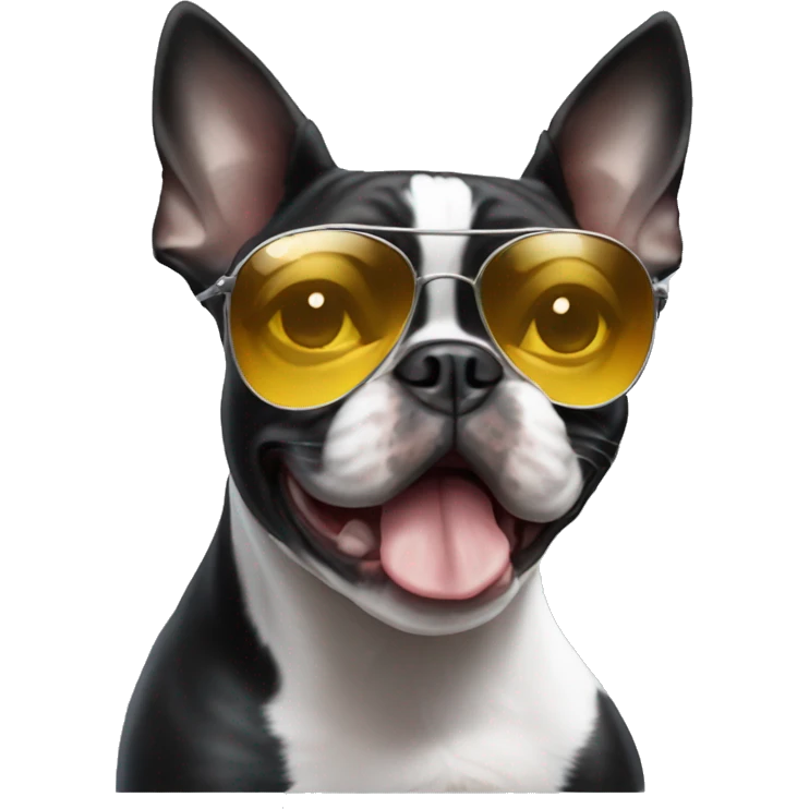 Boston Terrier with sun glasses emoji