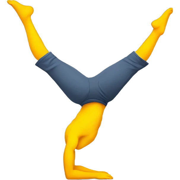 white guy doing a handstand with his legs straight emoji