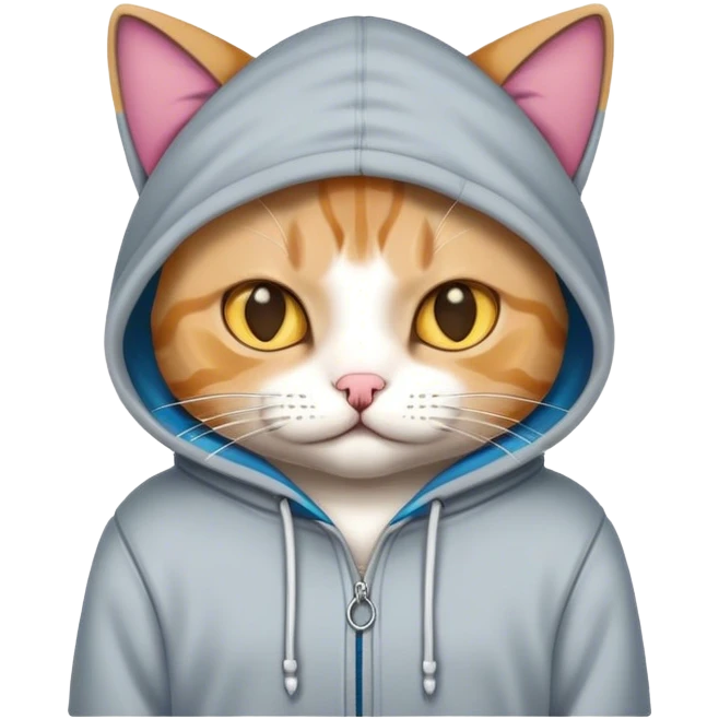 Cat wearing a hoodie emoji