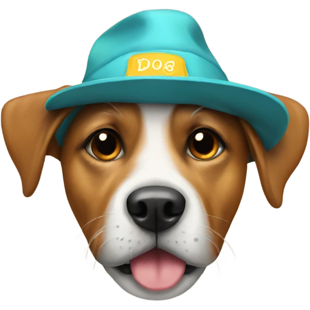 Dog with cool hat emoji