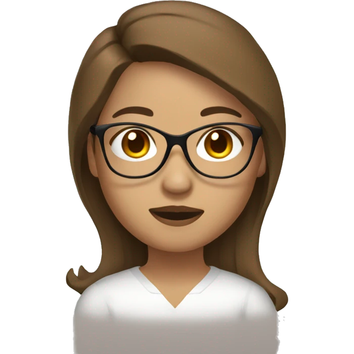 filipina with brown hair black eyes with gold glasses  emoji