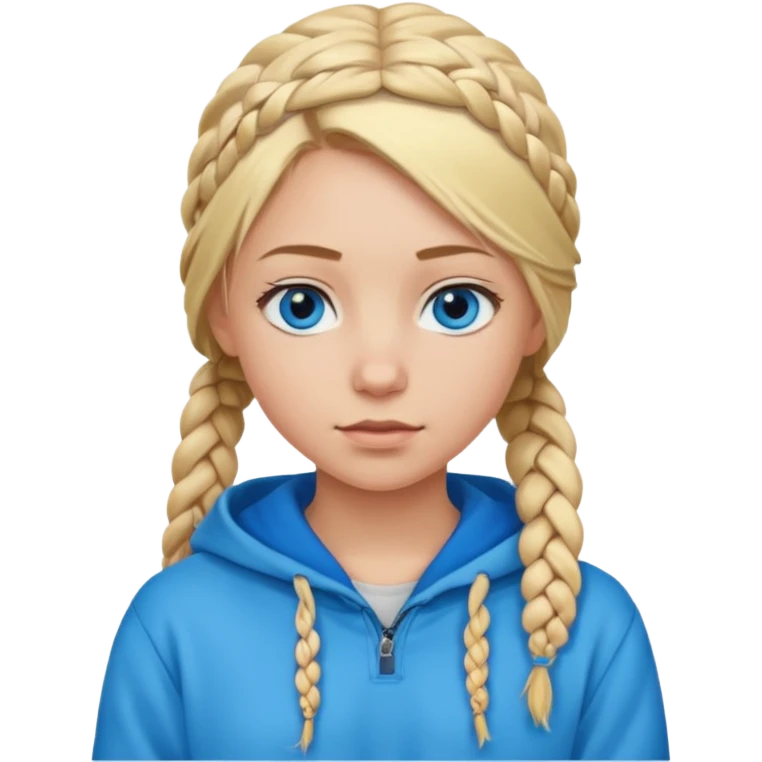 hoodie blonde girl with braided hair emoji