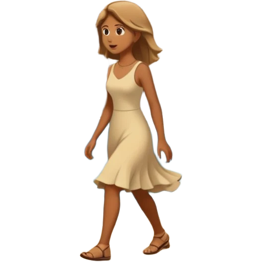 Woman walking to the right to a cliff face into the ocean emoji