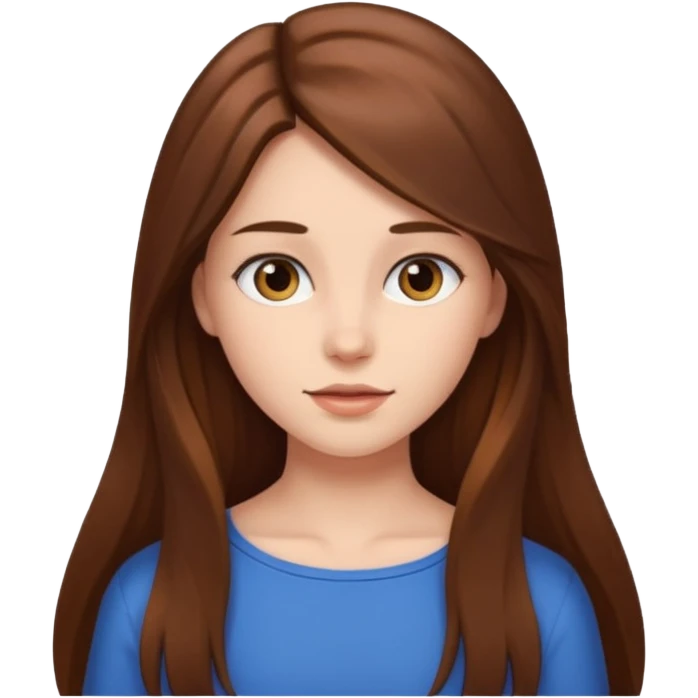 This girl with long brown hair ￼ from the shoulders up ￼ emoji