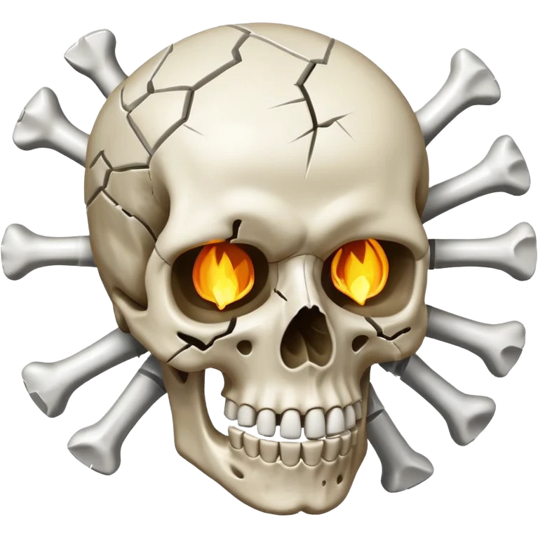 Skull who's upper side is exploded emoji
