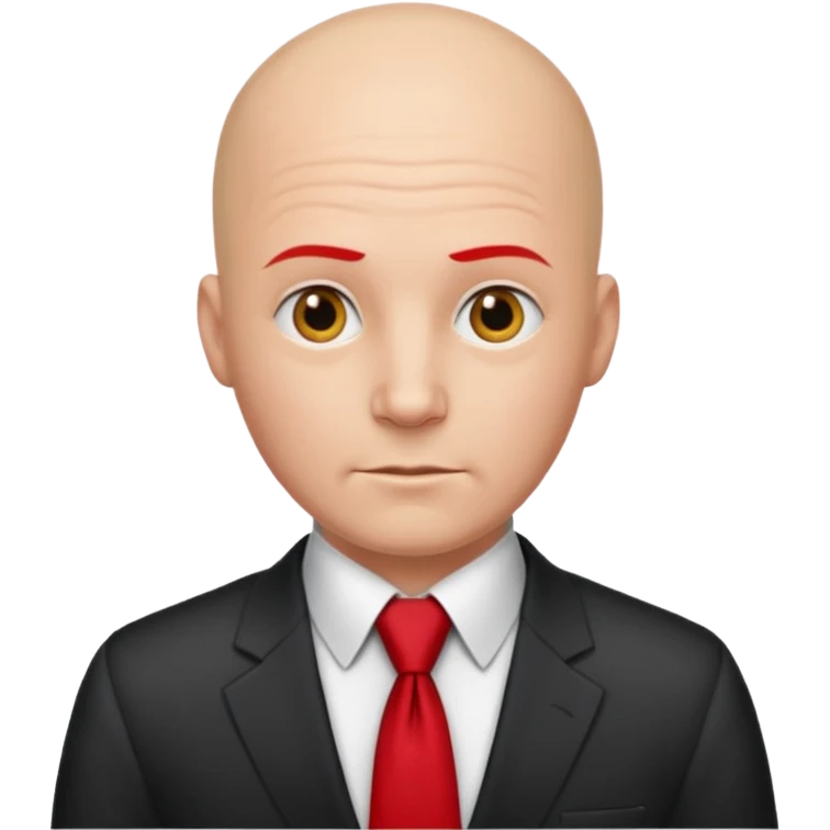 bald with red necktie emoji