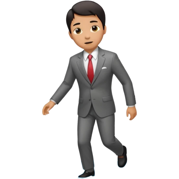 asian man with heart eyes slip and fall on sidewalk  emoji