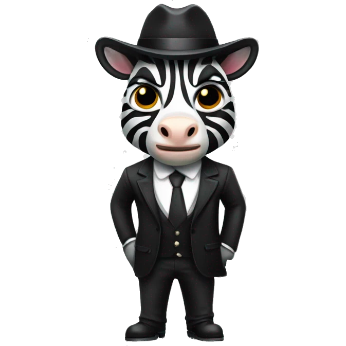 zebra with mafia style emoji
