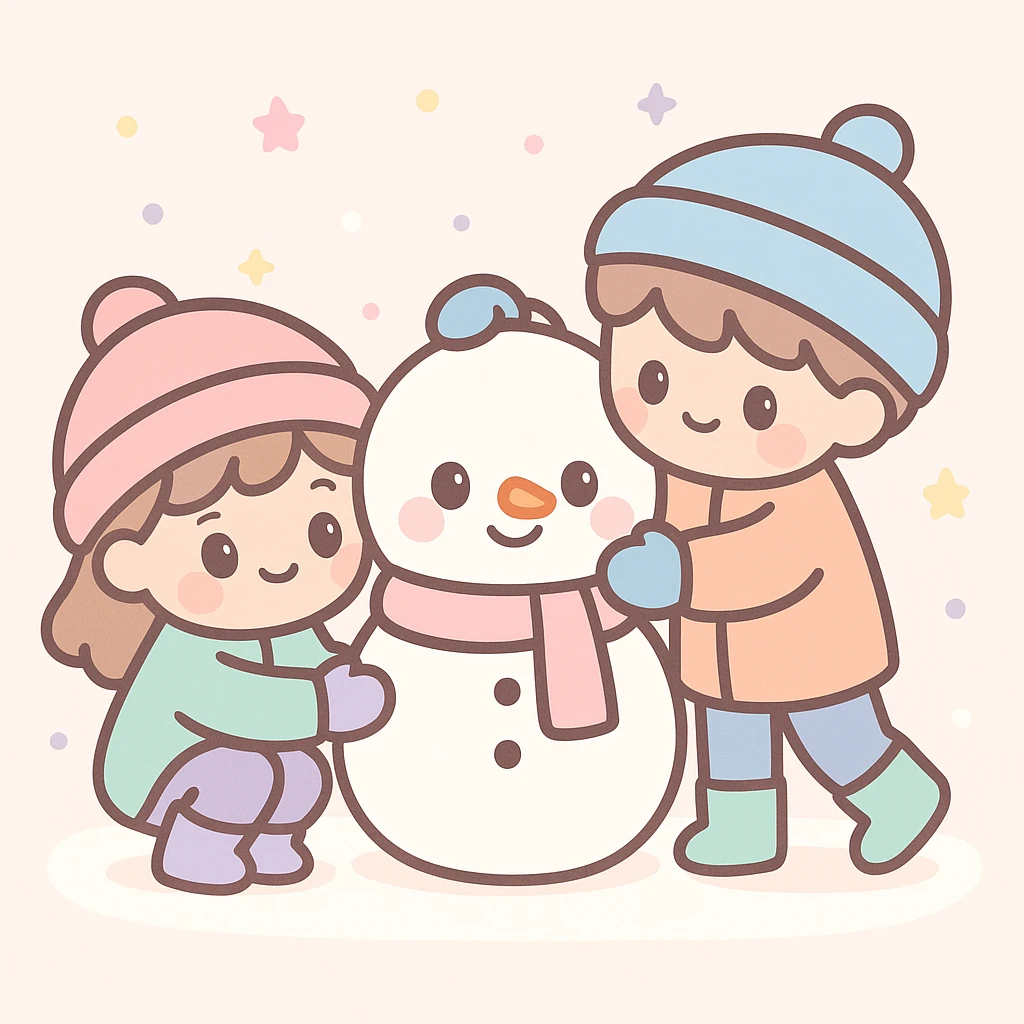 people making a snowman emoji