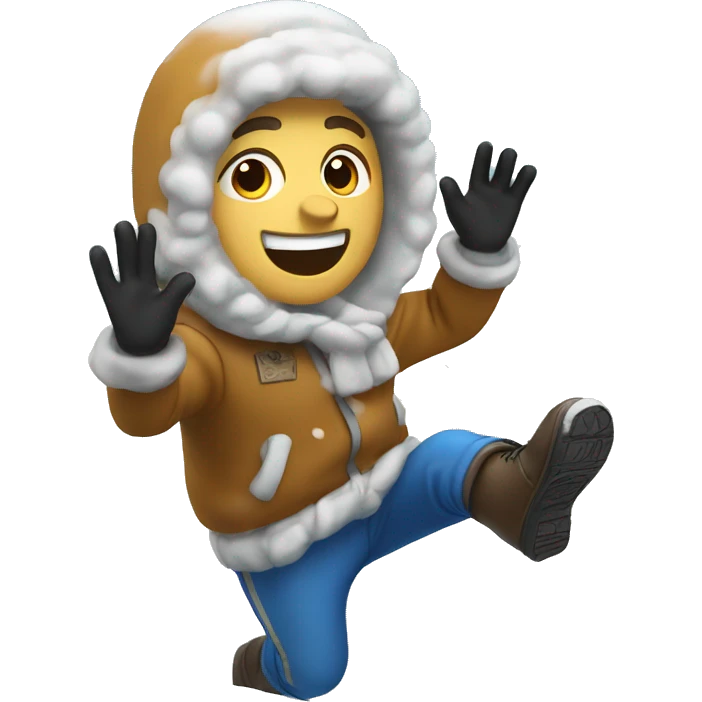 Russian is jumping into a snowdrift emoji