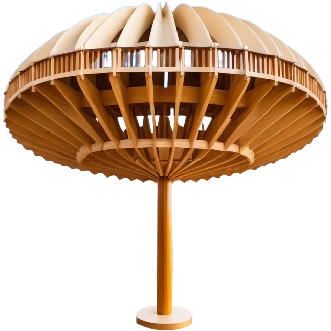 Cinematic Realistic Metropol Parasol Landmark Emoji, depicted with a modern wooden structure set against a vibrant cityscape rendered with detailed textures and dynamic, contemporary lighting. emoji