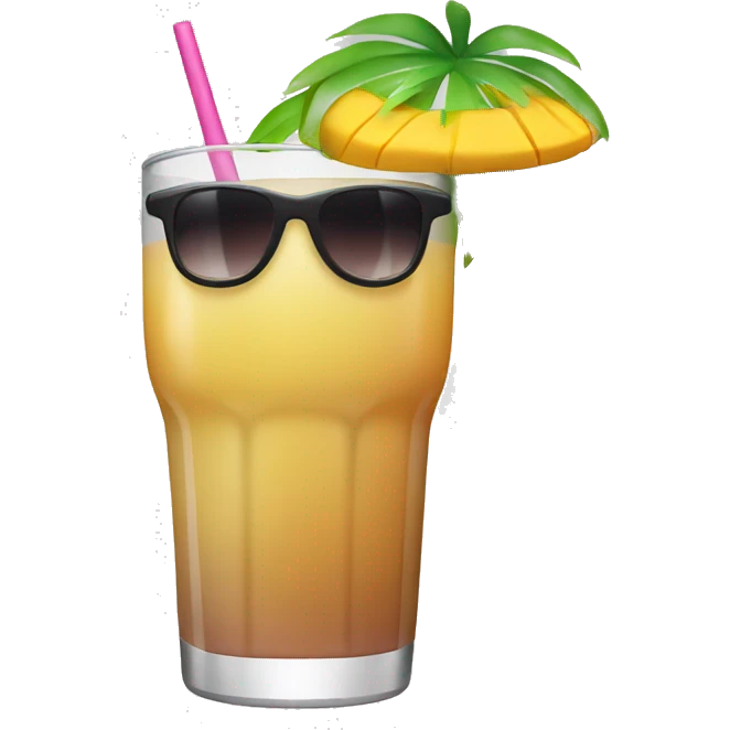 Tropical drink with muscular arms and sunglasses emoji