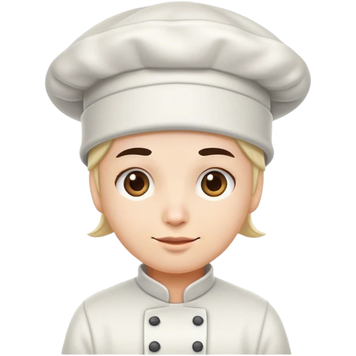 line cook white man big Toque Hat emoji