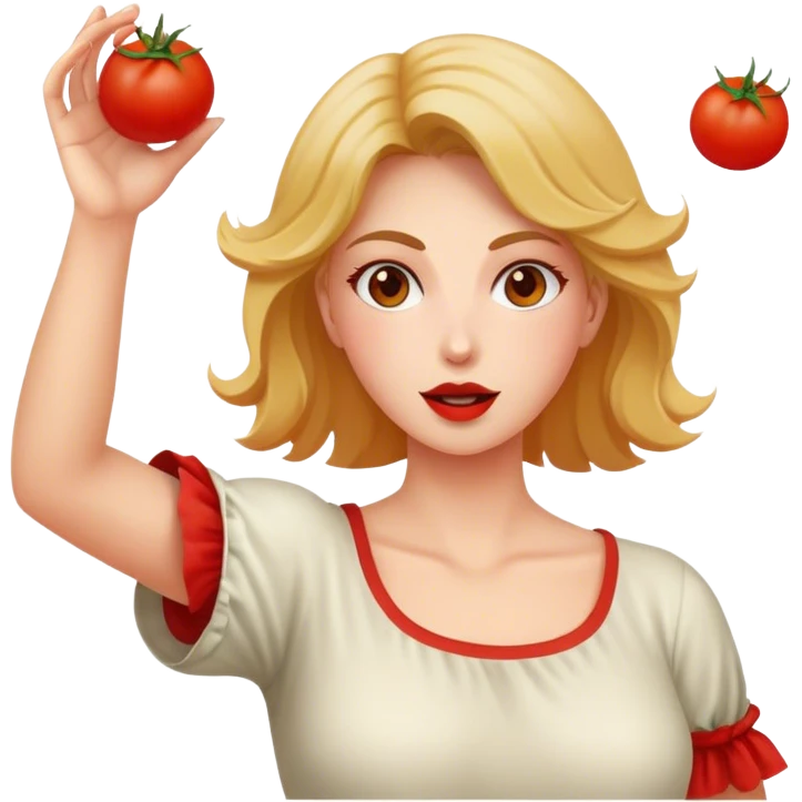 Mad lady throwing tomatoes  emoji